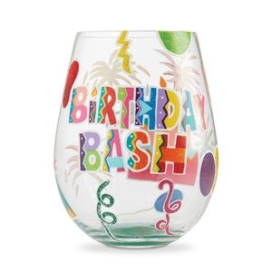 NWT Lolita Love My Wine “Birthday Bash” Stemless Wine Glass